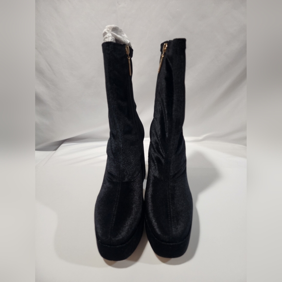 Larroude Women's Dolly Stretch Velvet Platform High Heel Boots 8.5 New $350 - Picture 4 of 12